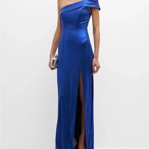 Elegant Blue One-Shoulder Dress